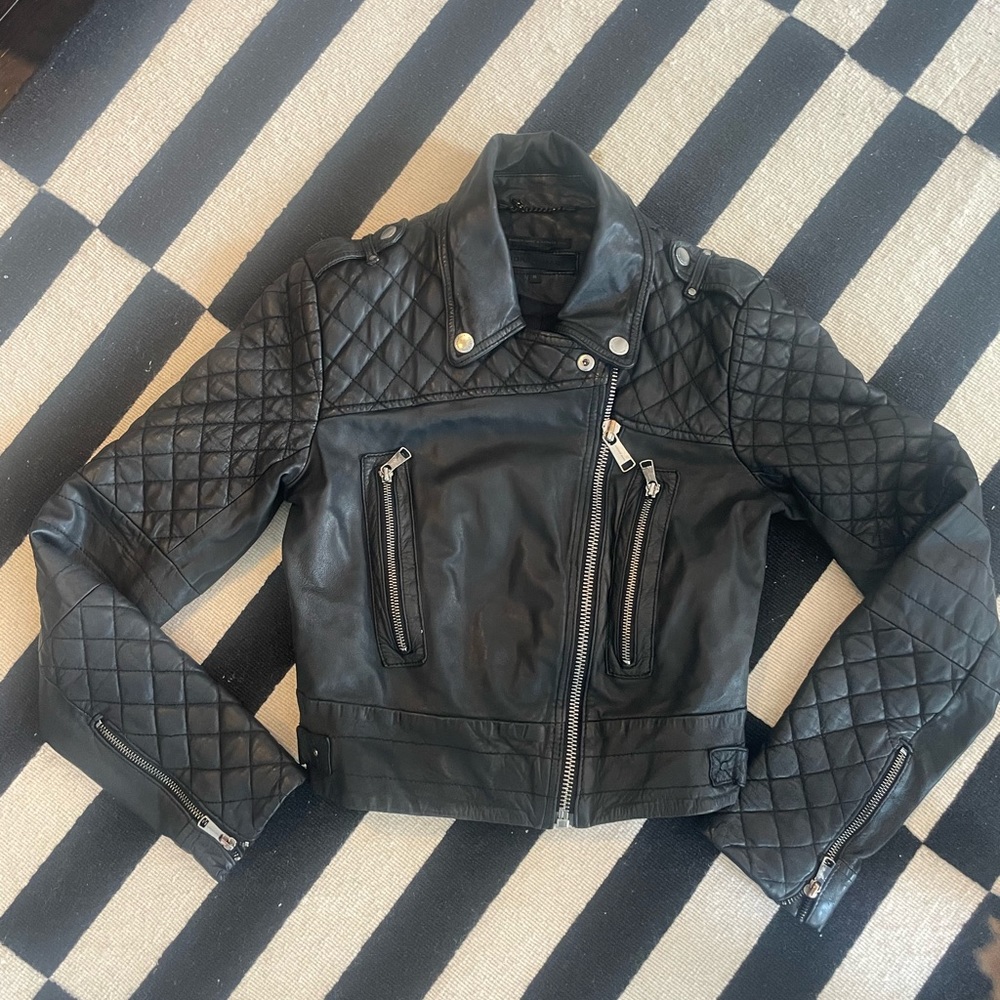 Andrew Marc x Richard Choi Moto Genuine Lambskin Leather Jacket